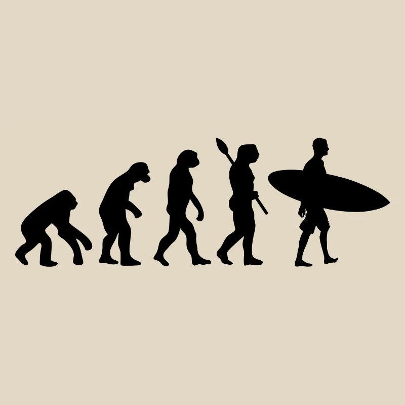 Surfer Funny Human Evolution