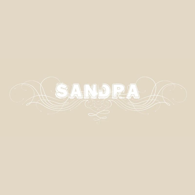 Lettrage SANDRA avec lignes décoratives