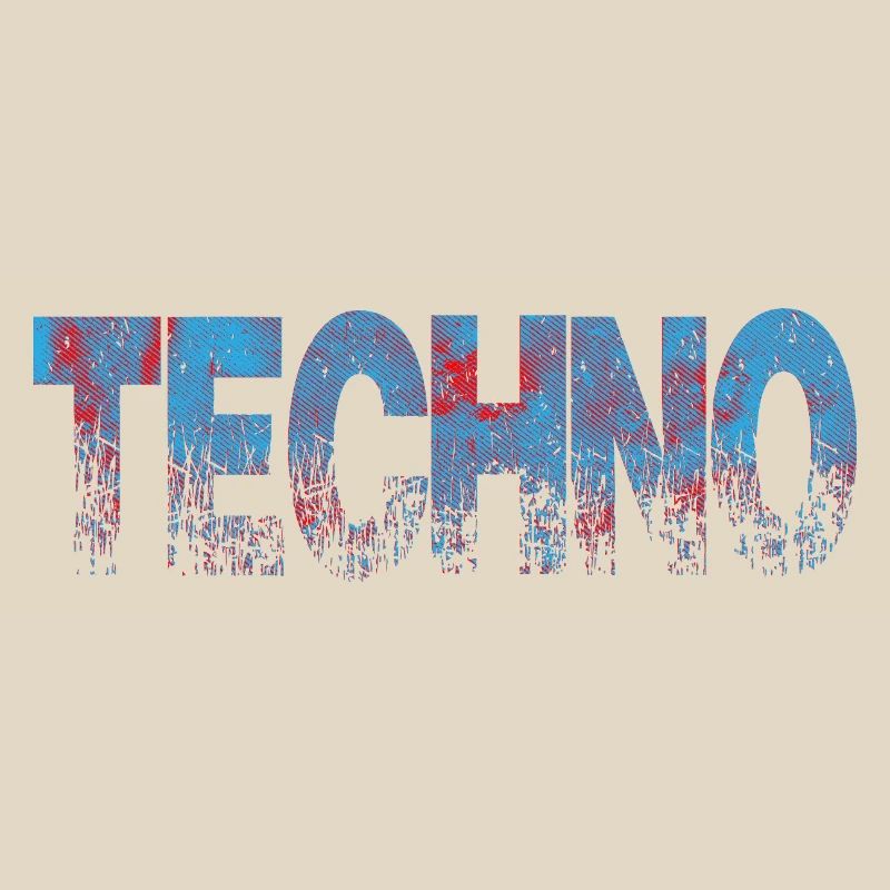 Techno Distressed Text Art