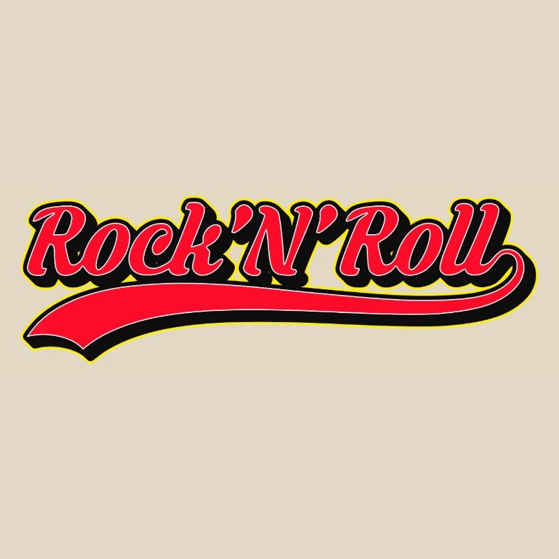 Rock 'N' Roll Retro Script Logo