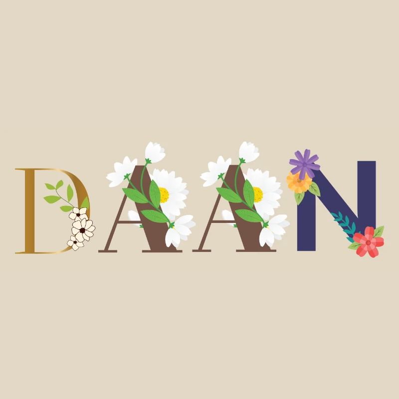 DAAN Name mit Blumen geschmückt
