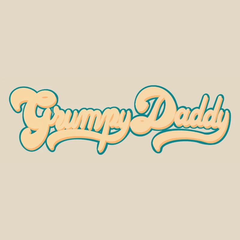 Grumpy Daddy Retro Script - Color "Groovy Baby"