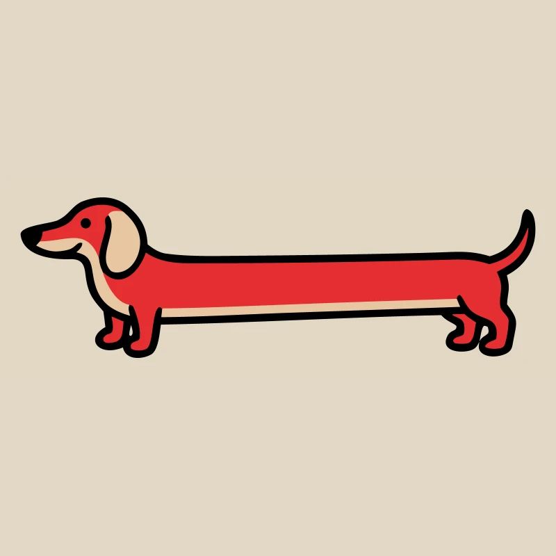 Dackel Teckel Hund Flat Design