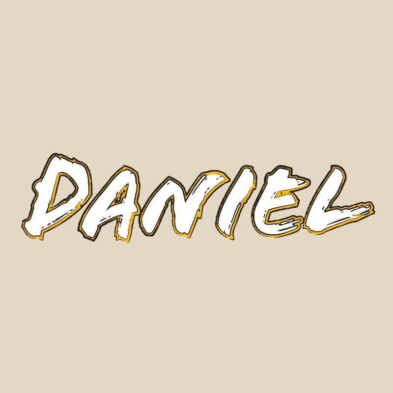 Profil doré du lettrage Daniel