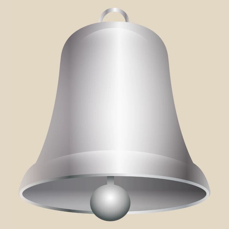 große silberfarbene Kirchen Glocke oder Glöckchen