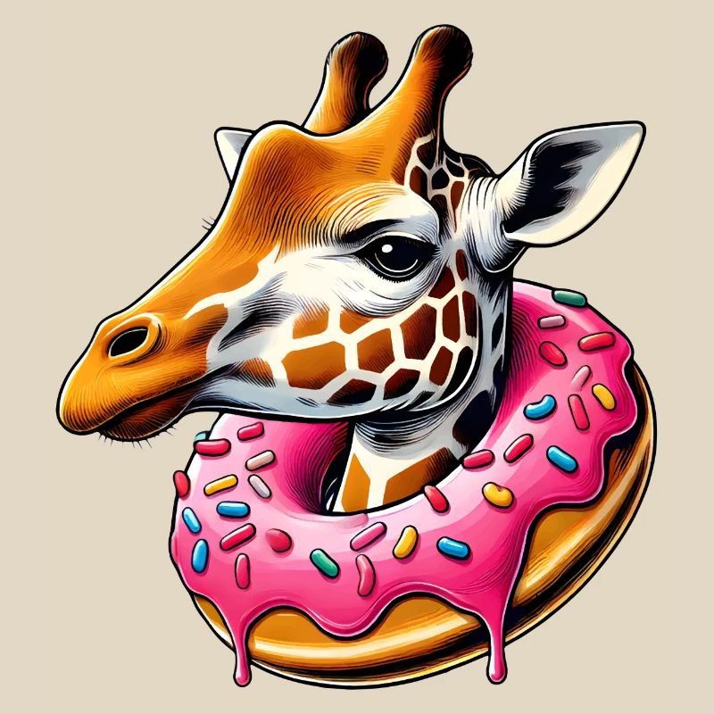 witziger Augenschmaus - Giraffe mit Donut