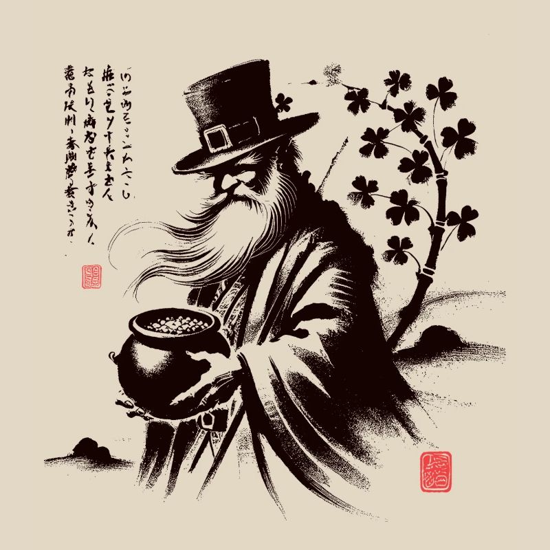 Mystischer Wind Samurai Kunst