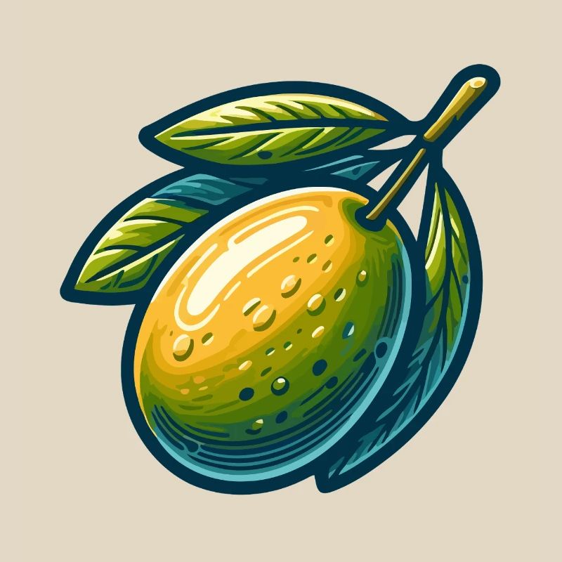 Stylized Olive Green Yellow