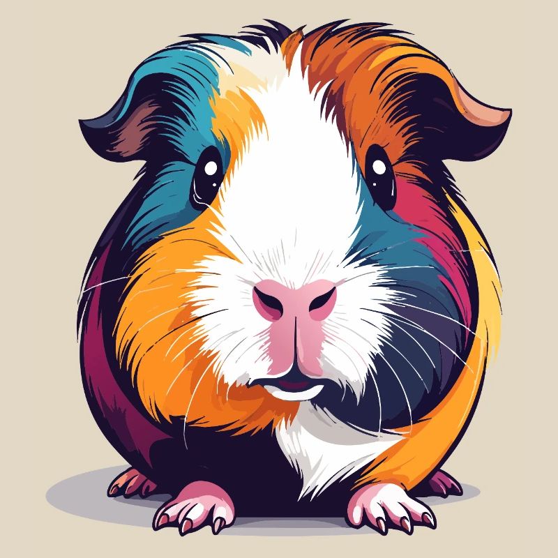 Illustration colorée de cochons d’Inde Pop Art