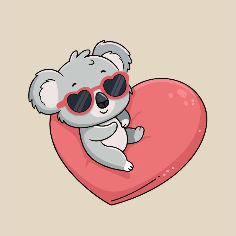 Koala-Herz-Gläser