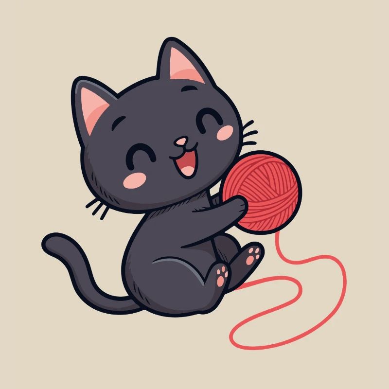 Red wool kitten soft pattern