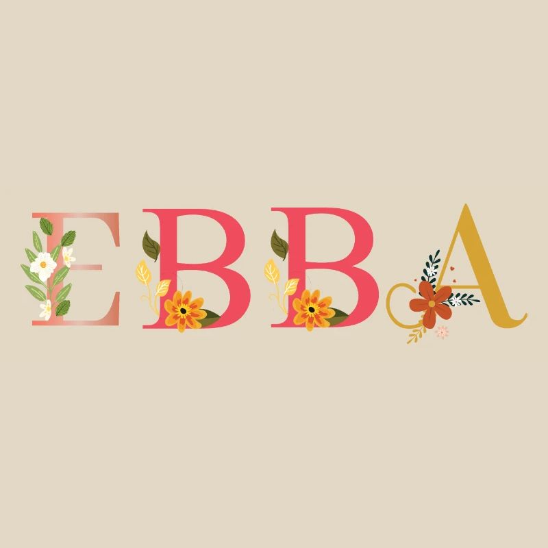 Nom EBBA décoré de fleurs