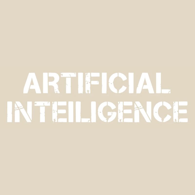 Artificial Intelligence Text Grunge Logo