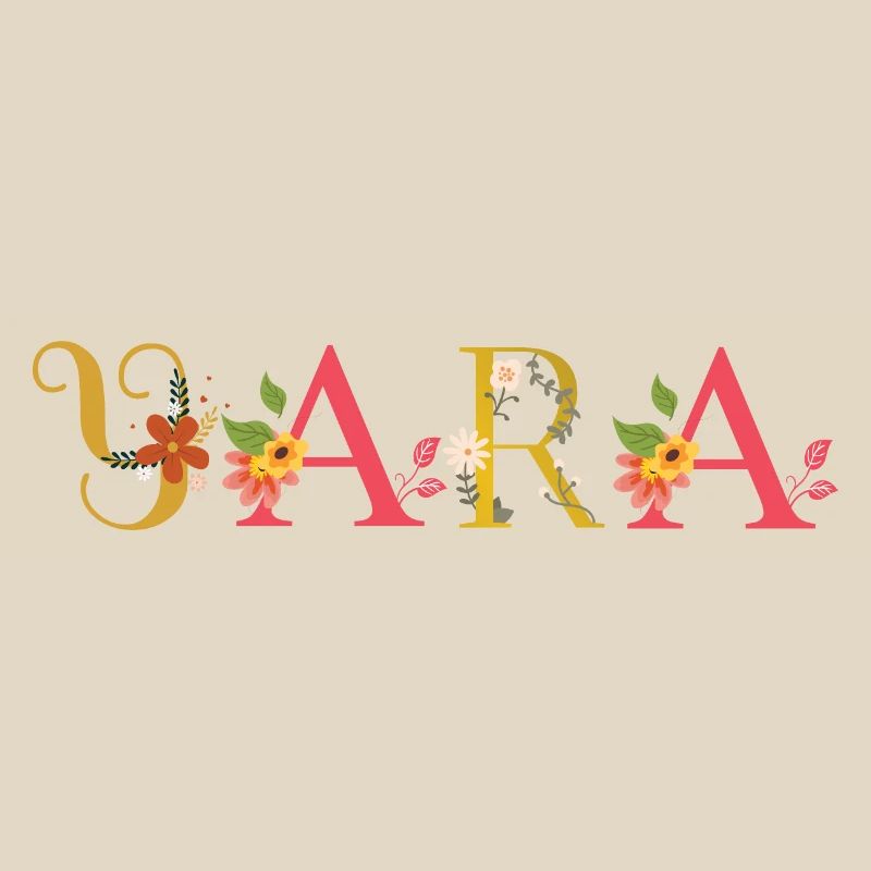 Le nom YARA décoré de fleurs