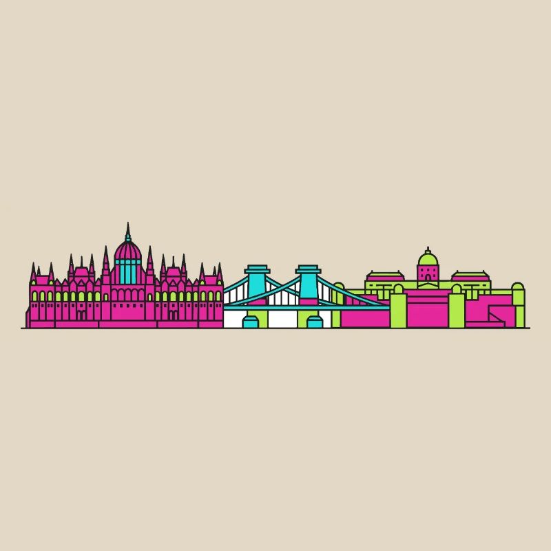 Budapester Stadtskyline-Parlament: Moderne Kunst