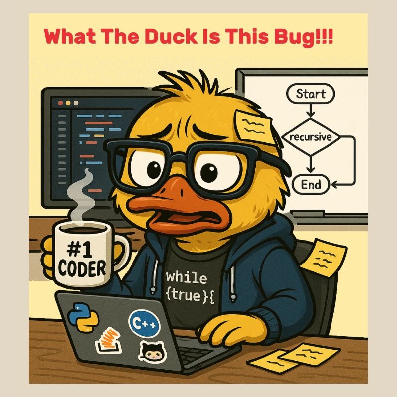 Funny Coding Duck Illustration