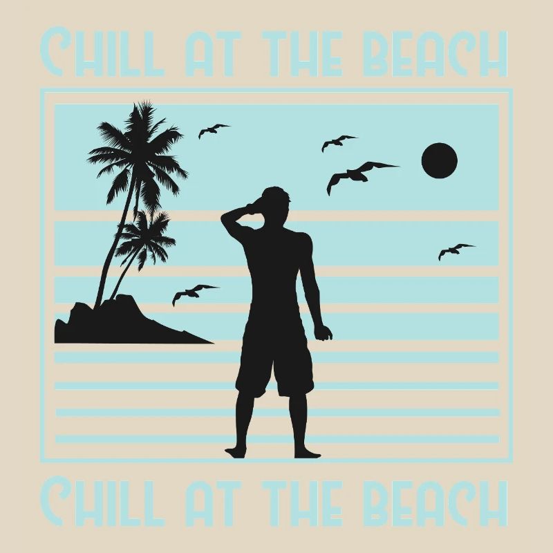 Conception de silhouette de plage décontractée