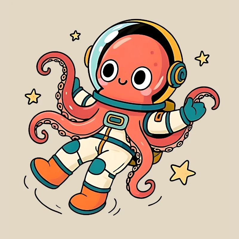 Pieuvre Astronaute Spatiale
