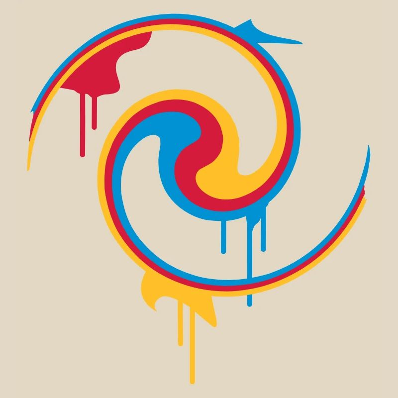 Spirale de couleur colorée avec style graffiti