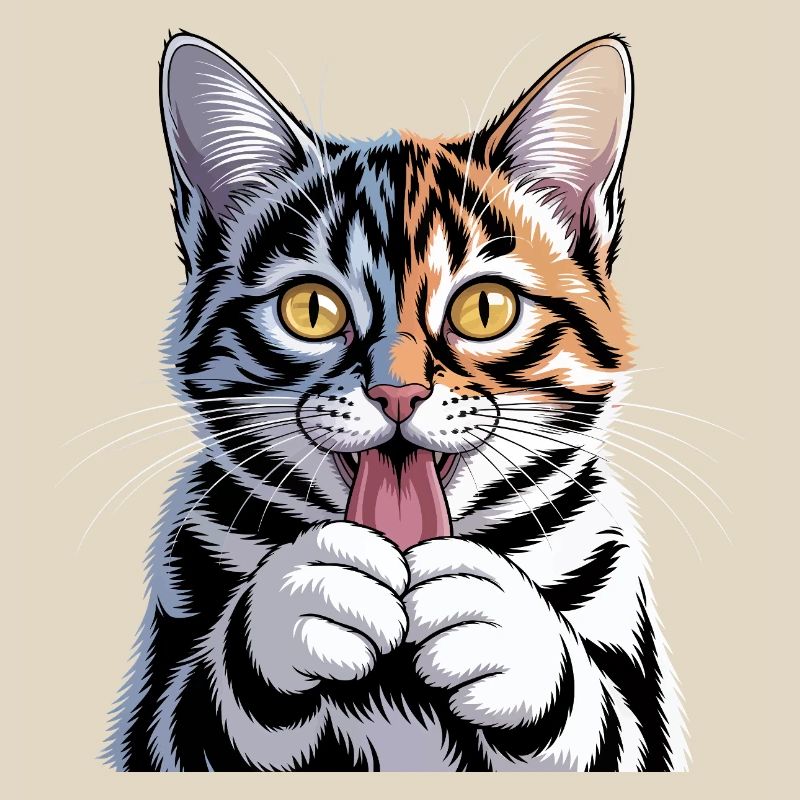 Chat de dessin animé dynamique avec une expression ludique