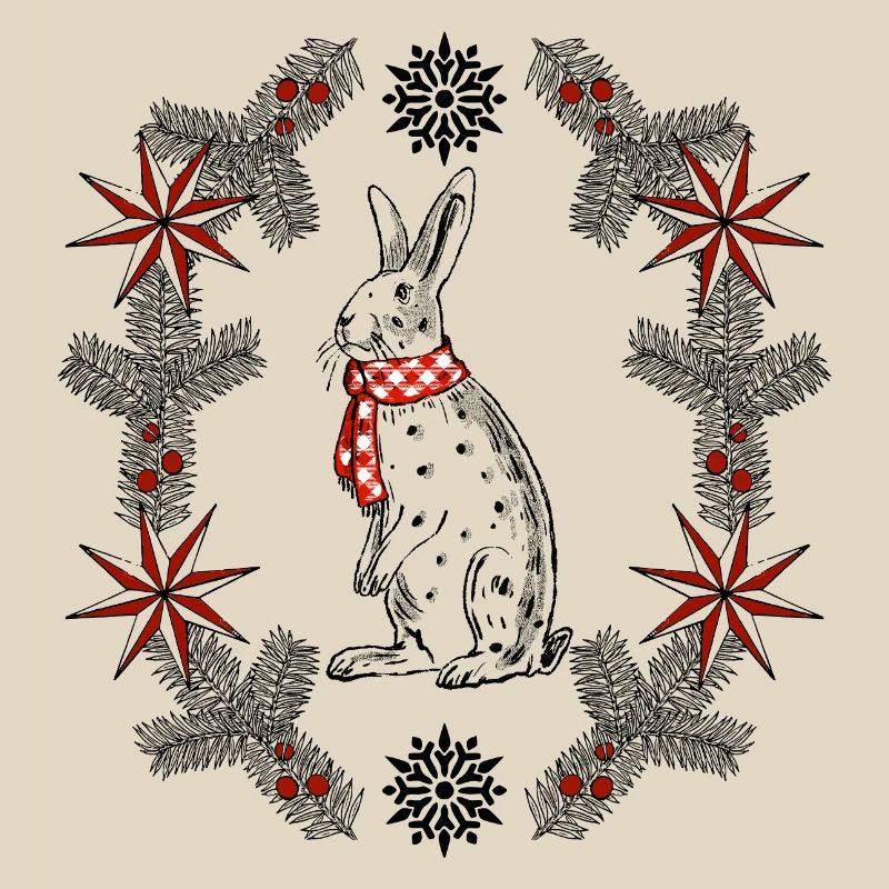 Winter bunny in a festive setting