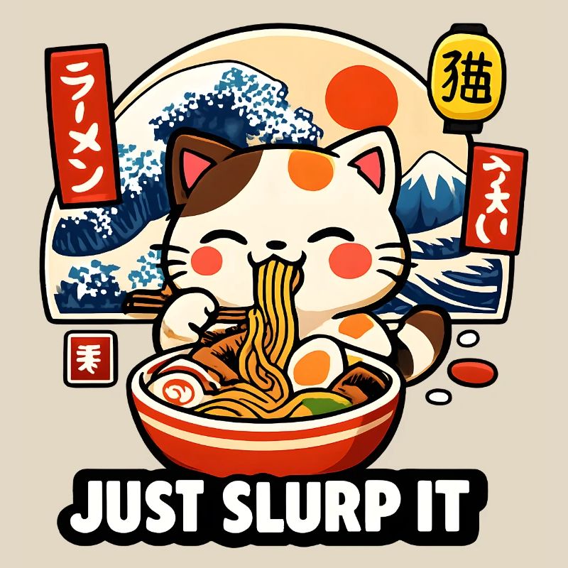 Chat ramen de Kawaii : Aspire-le simplement