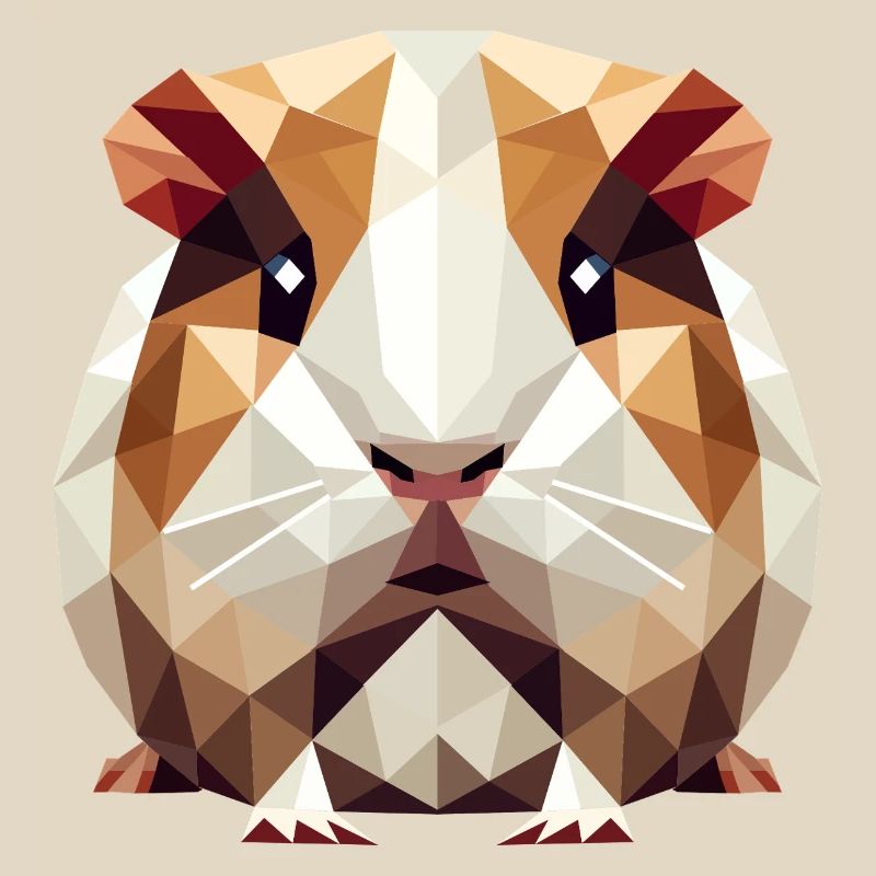 mignon cochon d’Inde dans le style low poly