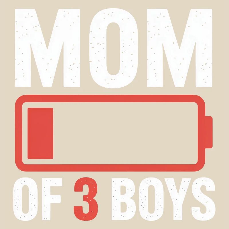 Mutter von 3 Jungs Batterie-Ikon-Tee