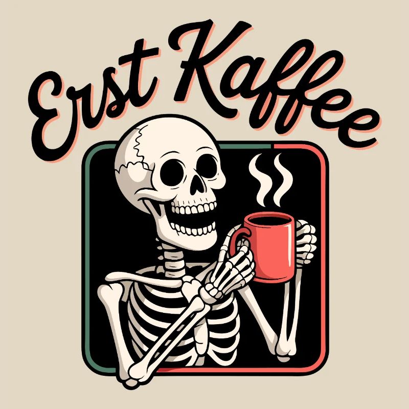 First Coffee Skeleton
