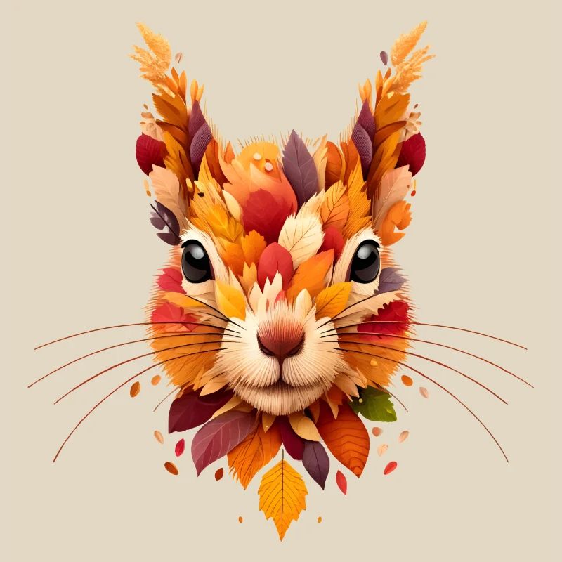 Squirrel, designed from different leaves