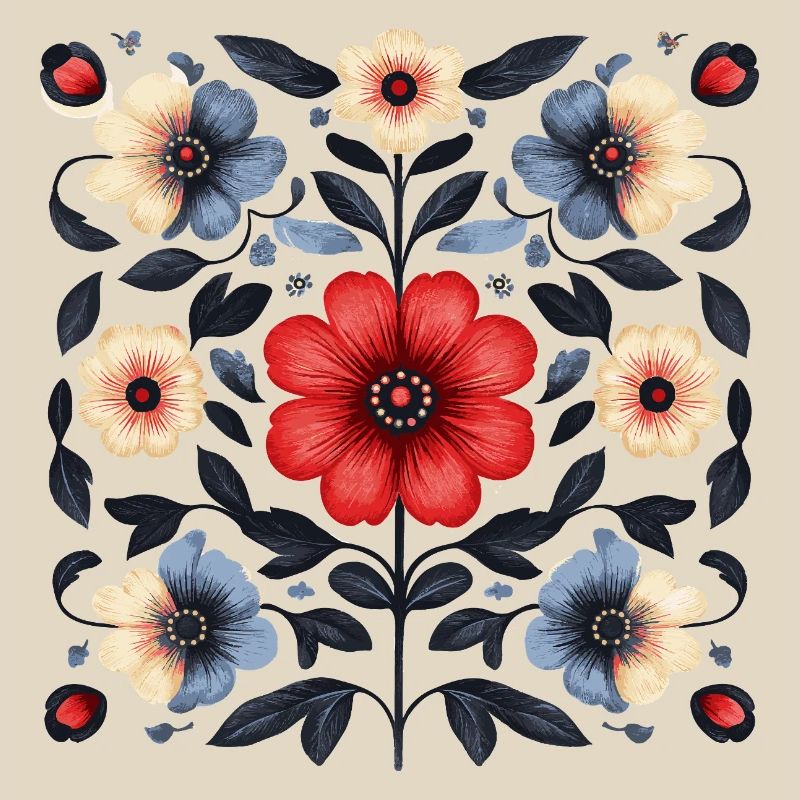 Nordic floral pattern