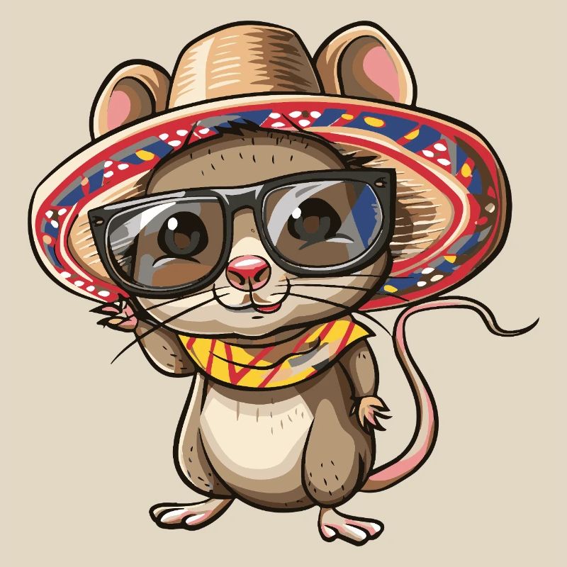 Mouse Comic Funny Sombrero