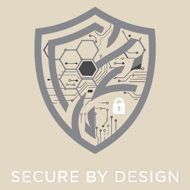 Logo Secure by Design in weiß/grau