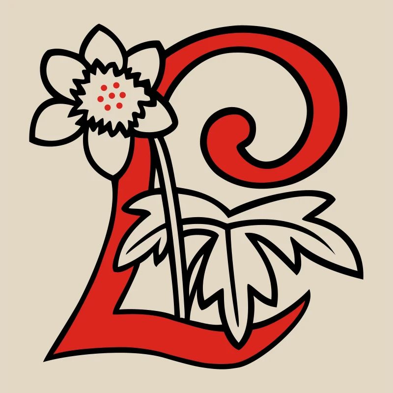 Buchstabe L Blüte Initiale