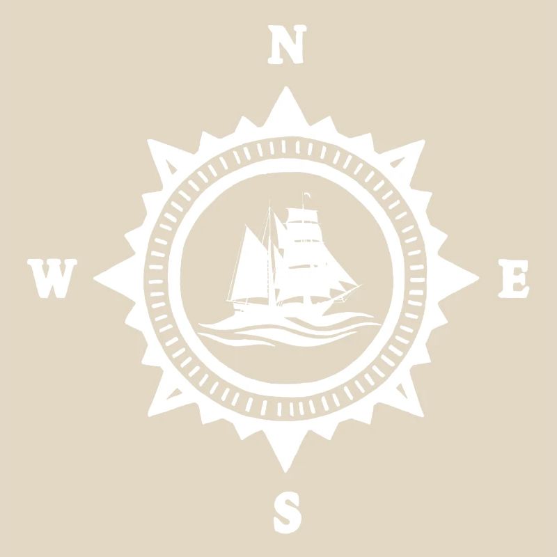 The white boat and the compass