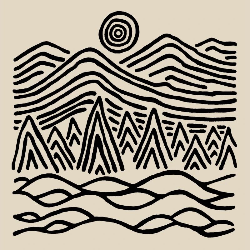 Paysage noir étrange