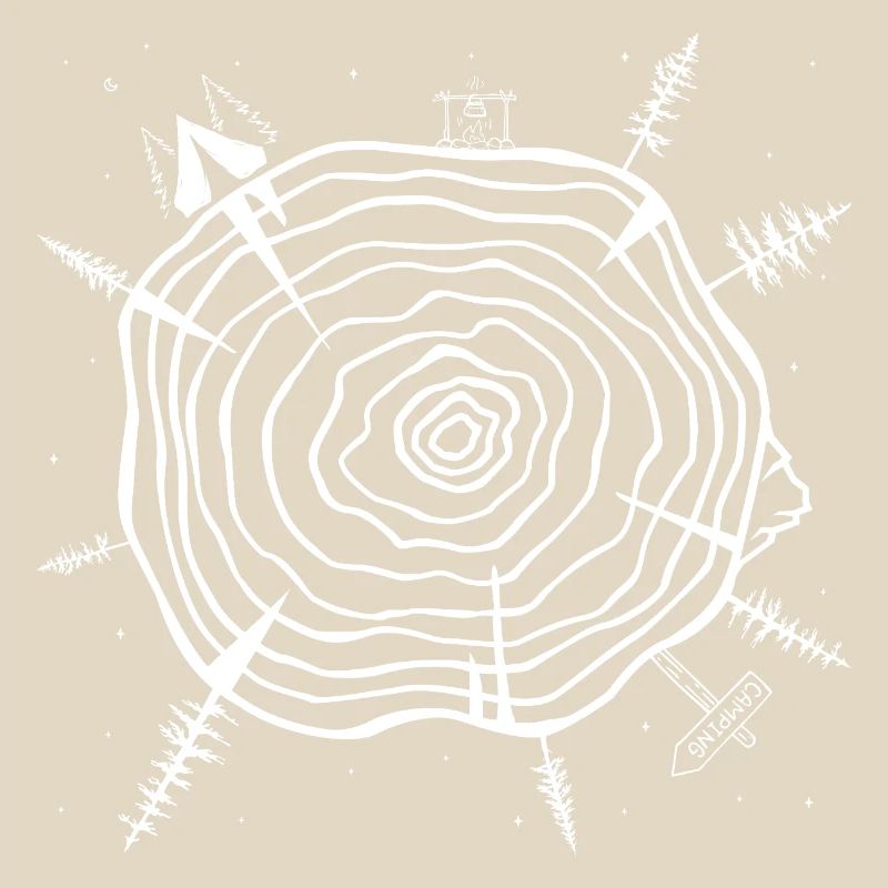 Minimalist Tree Ring Forest Design