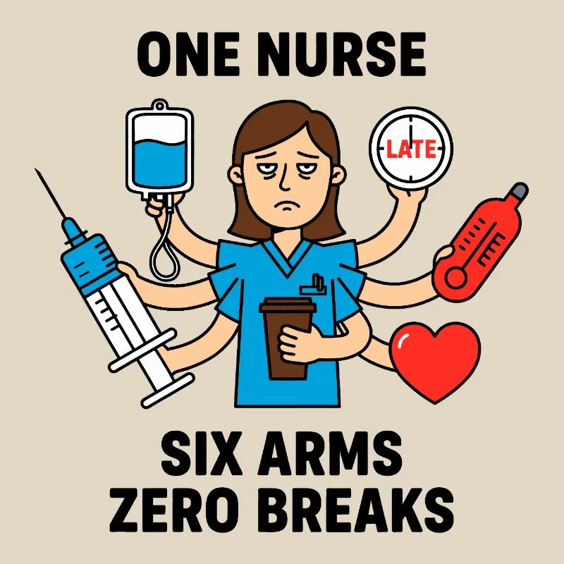 Overwhelmed Nurse Multitask Mayhem