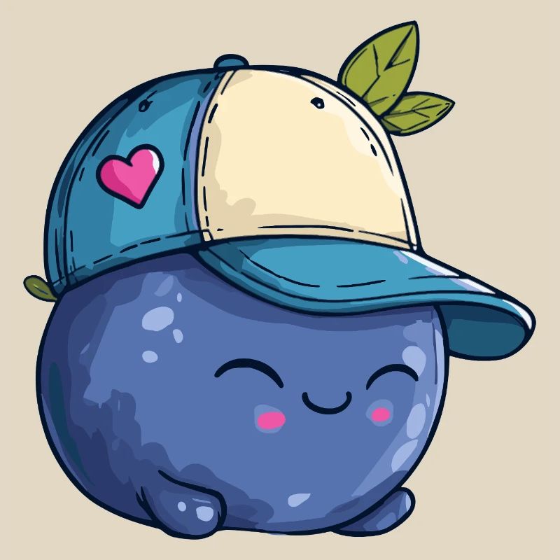 Kawaii Blaubeere mit Cap