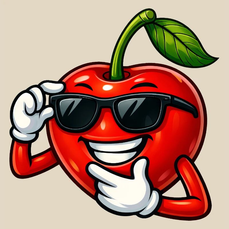 Coole Kirsche Cartoon Comic Obst Design