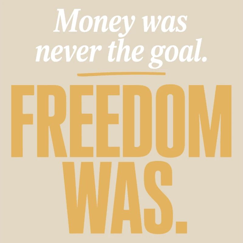 Objectif financier Esprit de liberté Entrepreneur Liberté