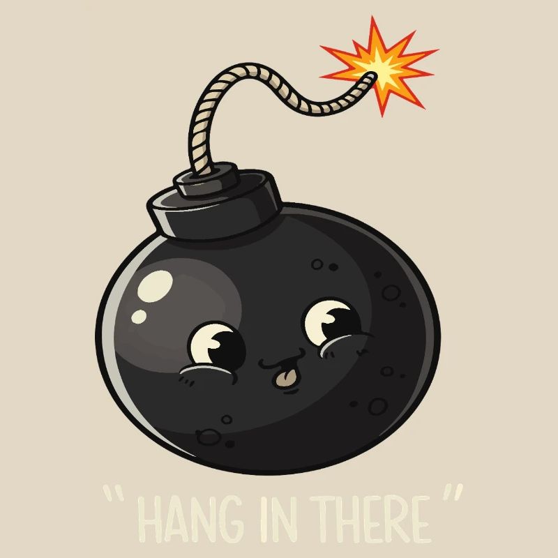 Kawaii Exploding Bomb Comic Design