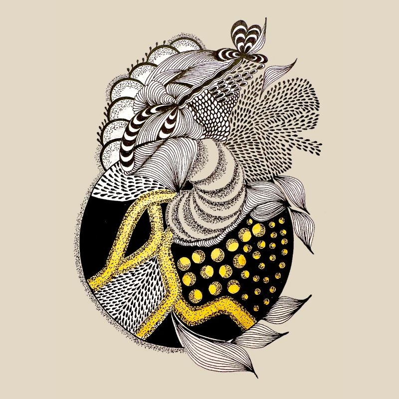 Fish pattern with gold accent