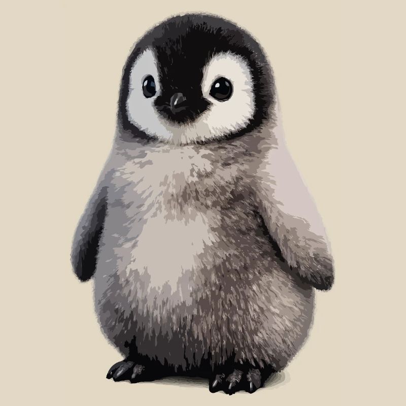 Soft Penguin Chick Illustration