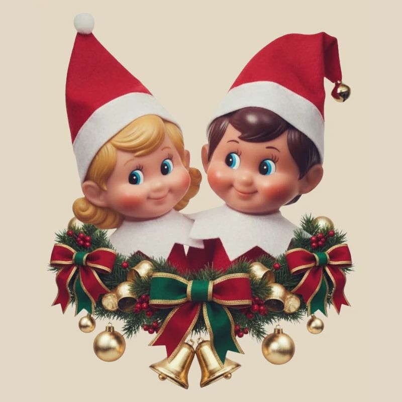 Süßer und festlicher Elf Duo Weihnachtspullover