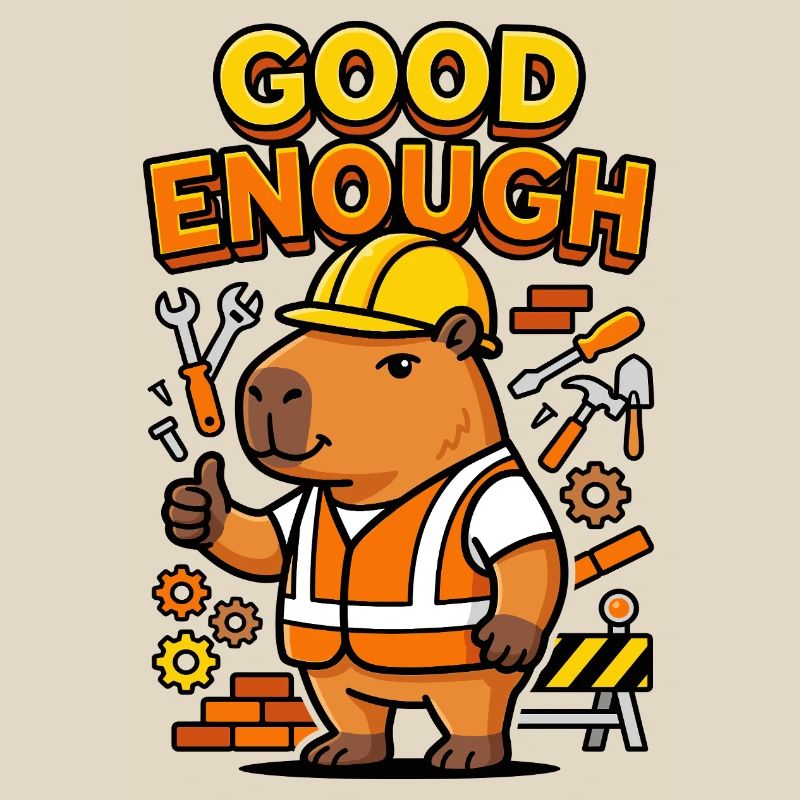 Capybara Construction Worker Good Enough