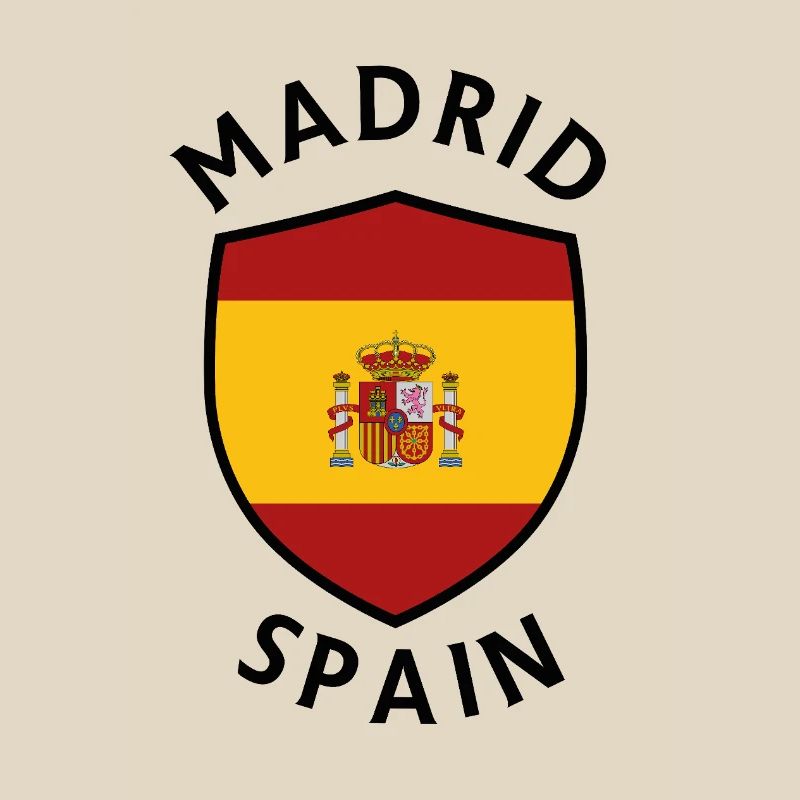 Madrid shield with Spanish flag