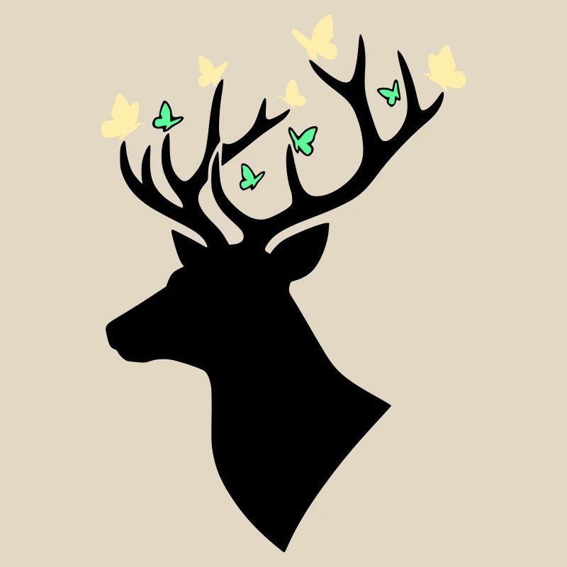 Deer Head Butterfly Multicolored