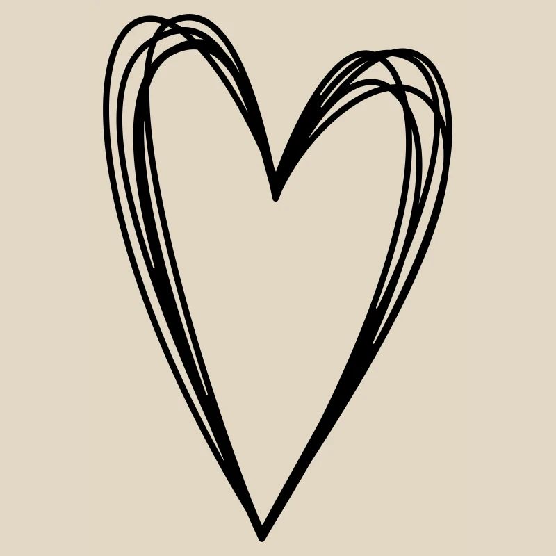 Heart scribble doodle scribble icon love