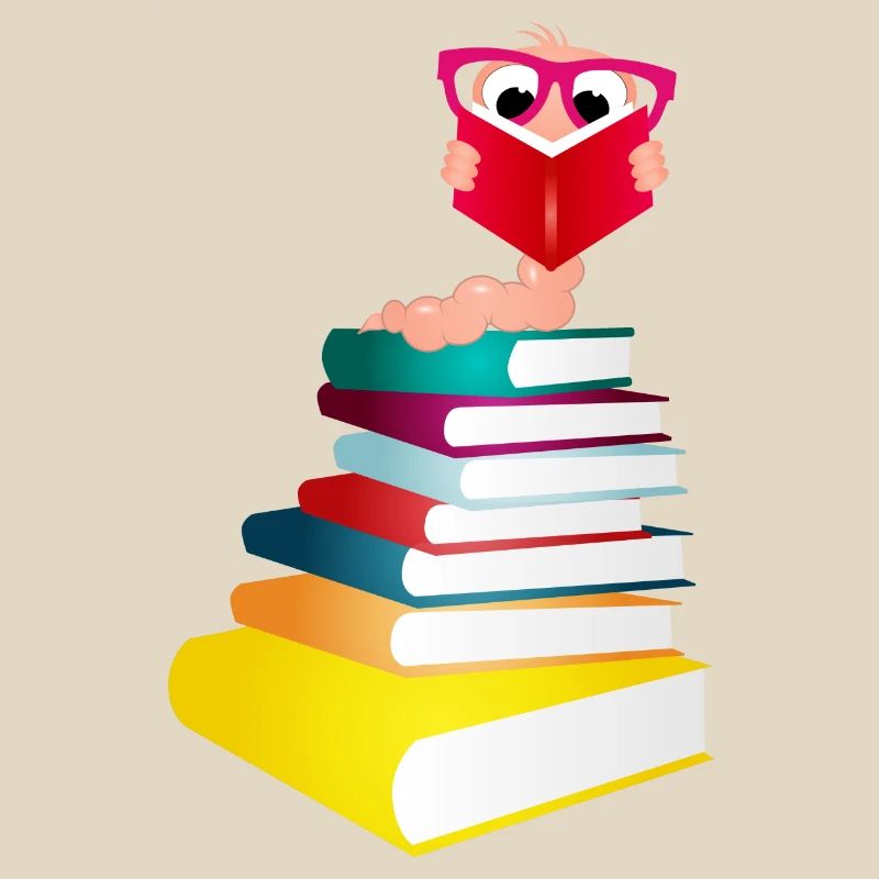Knowledge-thirsty bookworm while reading a book